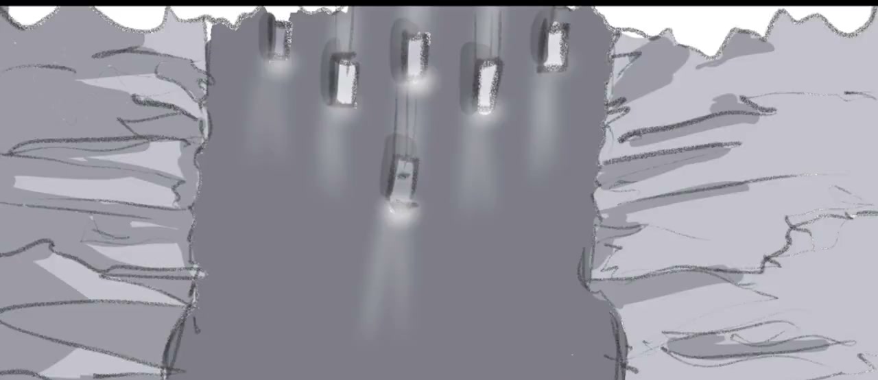 Storyboard: Tesla fleet forming on the road, aerial view